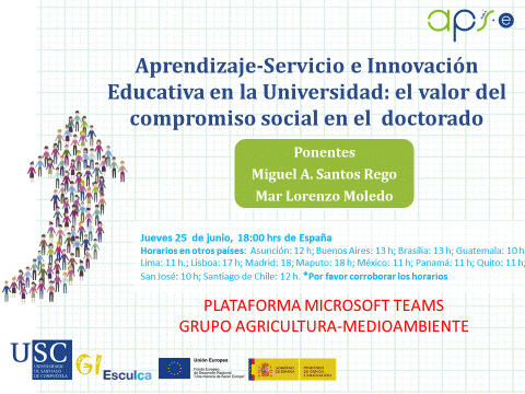 Cartel del seminario Seminario "Aprendizaje-servicio e innovación educativa en la universidad: el valor del compromiso social en el doctorado"