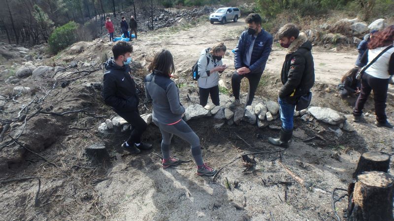 Instantánea de la visita que hicieron los integrantes del proyecto Plantando Cara al Fuego al Parque Natural del Xurés