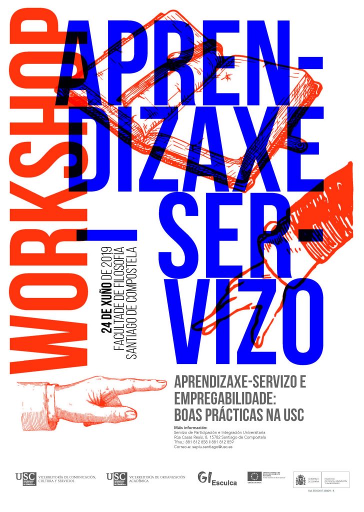 Cartel del Workshop "Aprendizaje-servicio y empleabilidad: buenas prácticas en la USC"