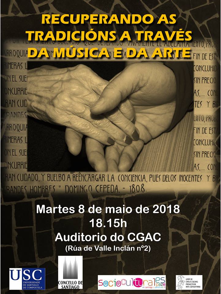 Imaxe do cartel da presentación do proxecto de ApS Recuperando as tradicións a través da música e a arte