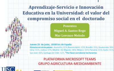 Participación no Seminario Aprendizaxe-servizo e innovación educativa na universidade: o valor do compromiso social no doutoramento