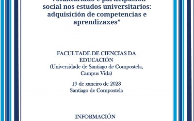 Xornada de presentación de resultados do Estudo “Voluntariado e participación social nos estudos universitarios: adquisición de competencias e aprendizaxes”