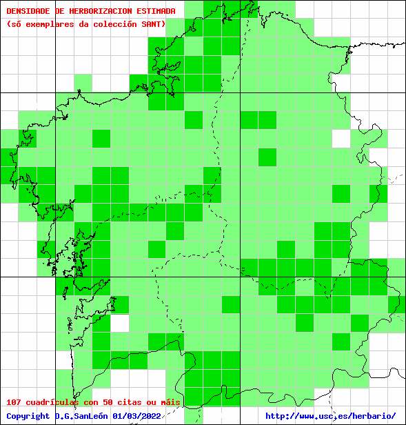 Distribución provisional dos pregos galegos xa informatizados que incorporan información sobre a súa localización xeográfica (precisión 10x10 Km)